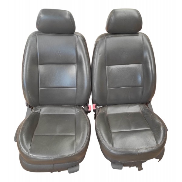 Par Banco Dianteiro Couro Vw Bora Golf 1999 2011 Regulagem