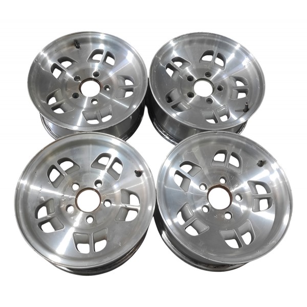 Jogo De Rodas 14x6j 5x114 Ford Ranger Stx 1993 1997 Prateado