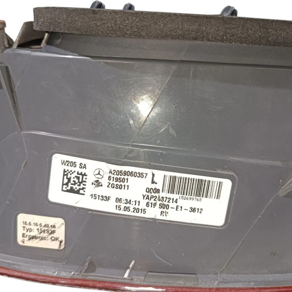 Lanterna Traseira Esquerda Mercedes C180 15 18 A2059060357 Esquerdo/motorista