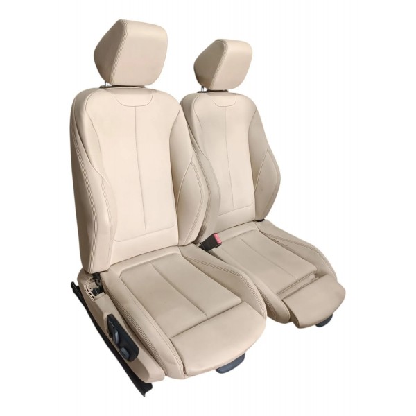 Par Banco Dianteiro Bmw 320 Sport F30 2015 Com Apoio Detalhe Creme