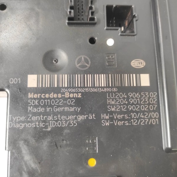 Modulo Caixa Fusíveis 2049065302 Mercedes C180 2014 W204